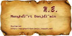 Menyhért Benjámin névjegykártya