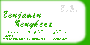 benjamin menyhert business card